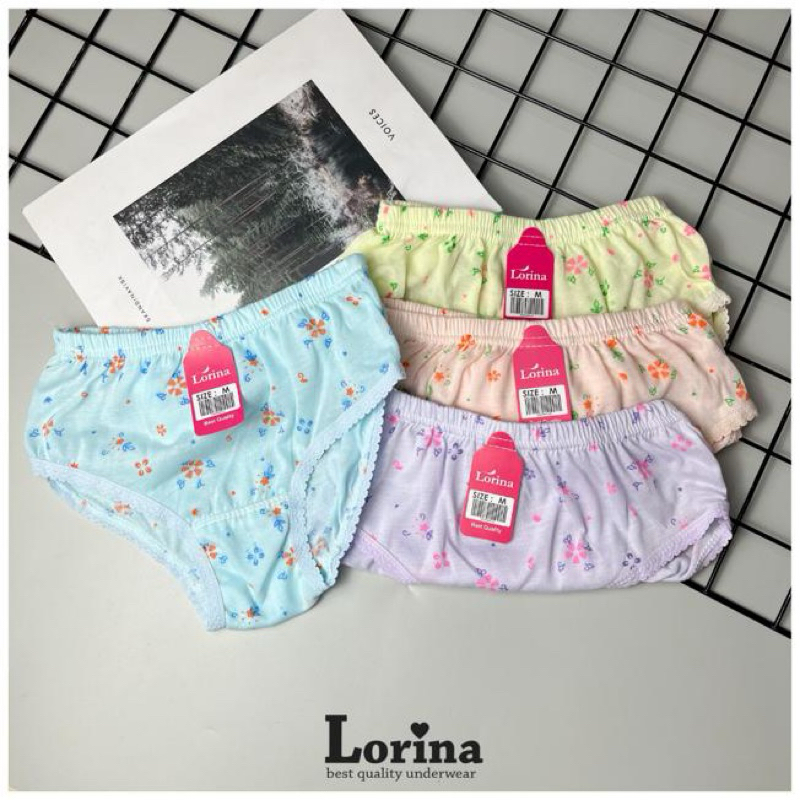 6 PCS/Set. Lusin -  Celana Dalam CD Wanita Remaja Dewasa CD Motif Bunga Ukuran S-XXL Murah Nyaman Di