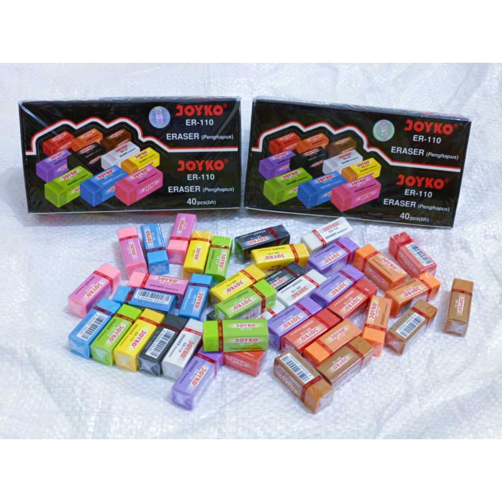 

(MURAH) 40 PCS PENGHAPUS PENSIL JOYKO ER-110 WARNA WARNI
