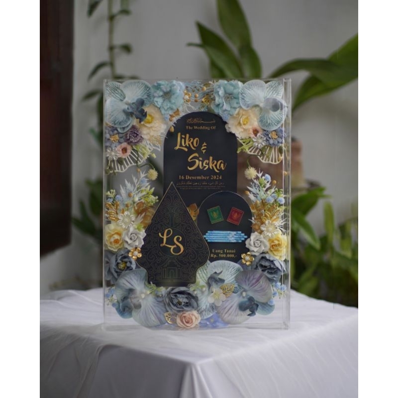 Mahar frame transparan / mahar pernikahan/ mahar dobel dome