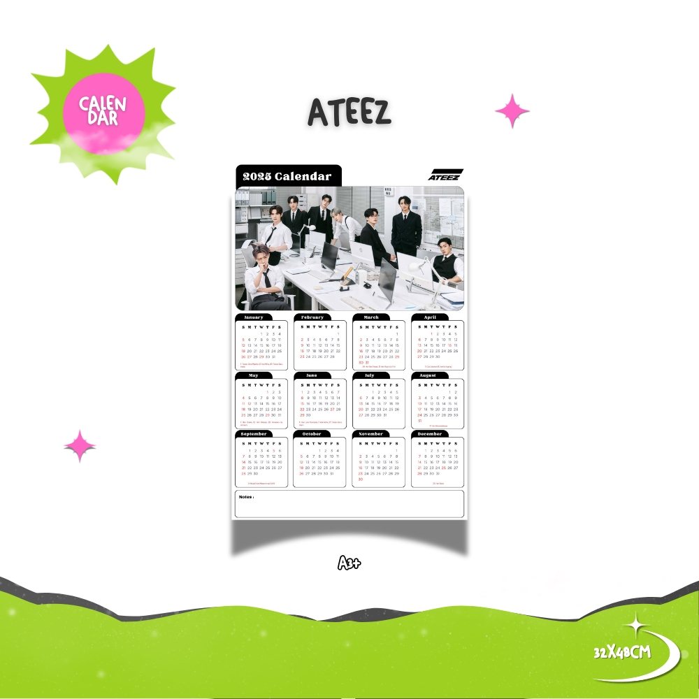 

2025 KALENDER ATEEZ KPOP + LAMINASI 2SISI GLOSSY IDOL BIAS KOREA MURAH UNOFFICIAL ATINY HONGJOONG SEONGHWA YUNHO YEOSANG SAN MINGI WOOYOUNG JONGHO READY STOCK !