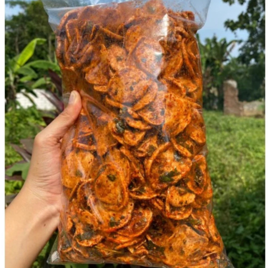 

Keripik Basreng Koin isi 1kg / Basreng bulat pedas daun jeruk / Basreng Extra pedas daun jeruk isi 1kg