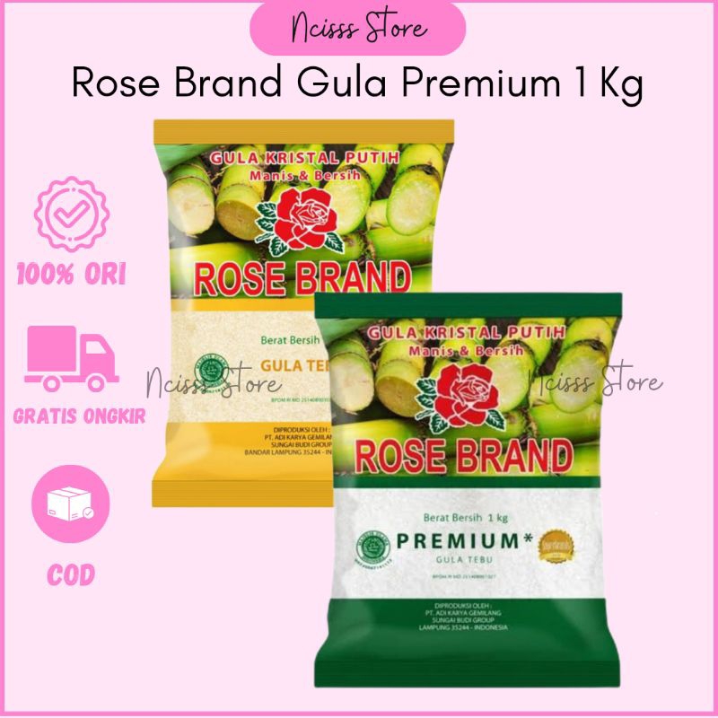 

Rose Brand Gula Putih Premium 1kg Hijau Kuning