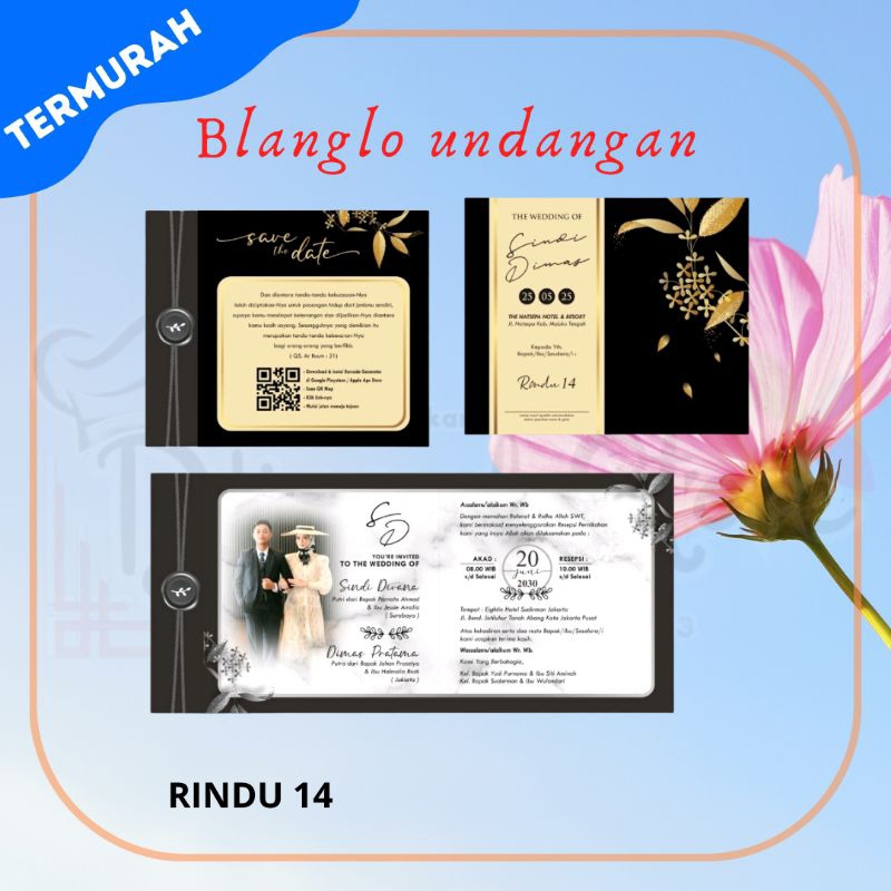 Blangko Undangan Rindu 14 | Blangko Undangan | Undangan Murah | Kertas Undangan