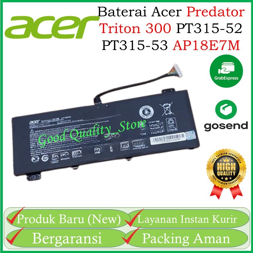 Baterai laptop Acer Predator Triton 300 PT315-52 PT315-53 AP18E7M Original