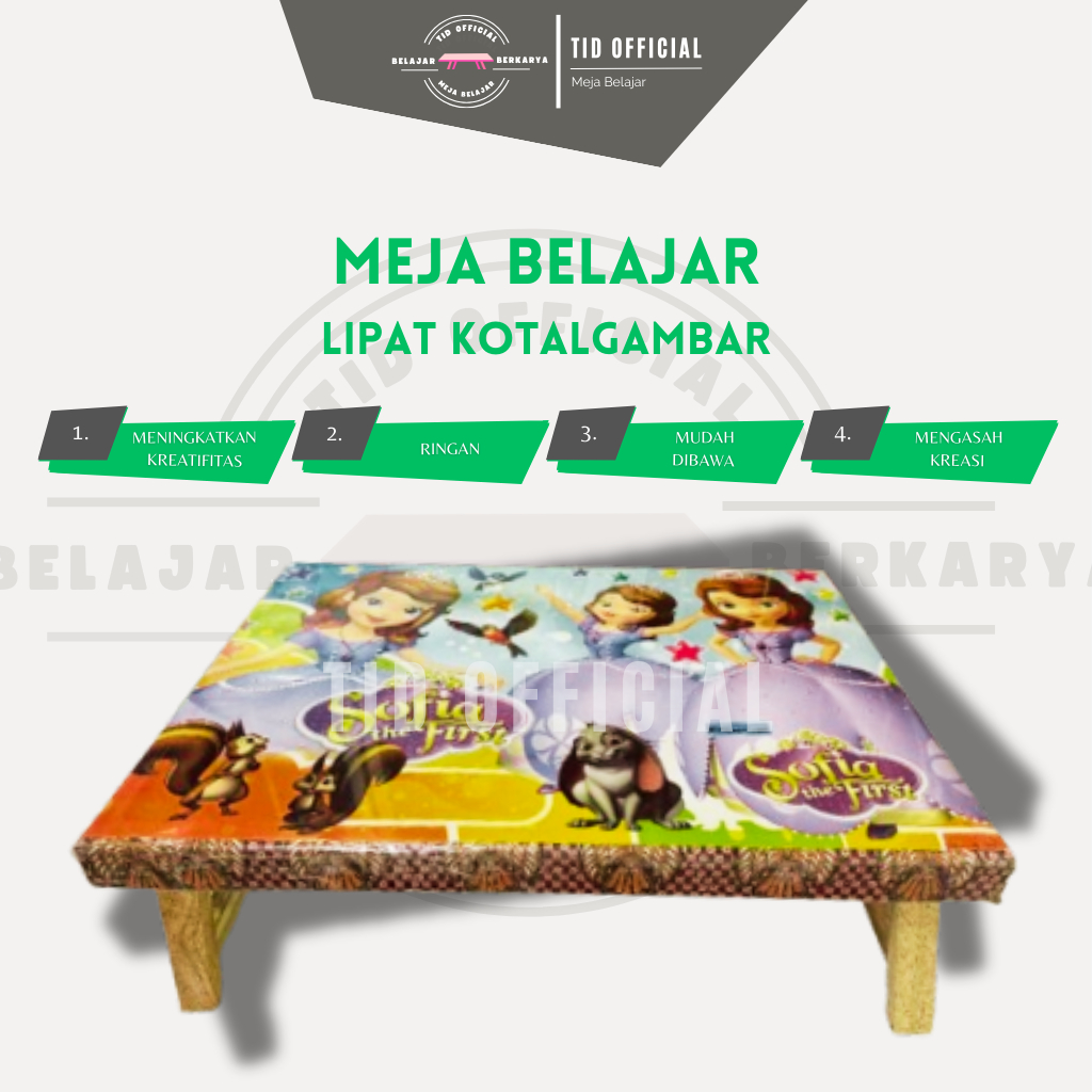 MEJA BELAJAR LIPAT KAYU BERGAMBAR I MEJA ANAK - ANAK BELAJAR I MEJA LIPAT KAYU I MEJA GAMBAR