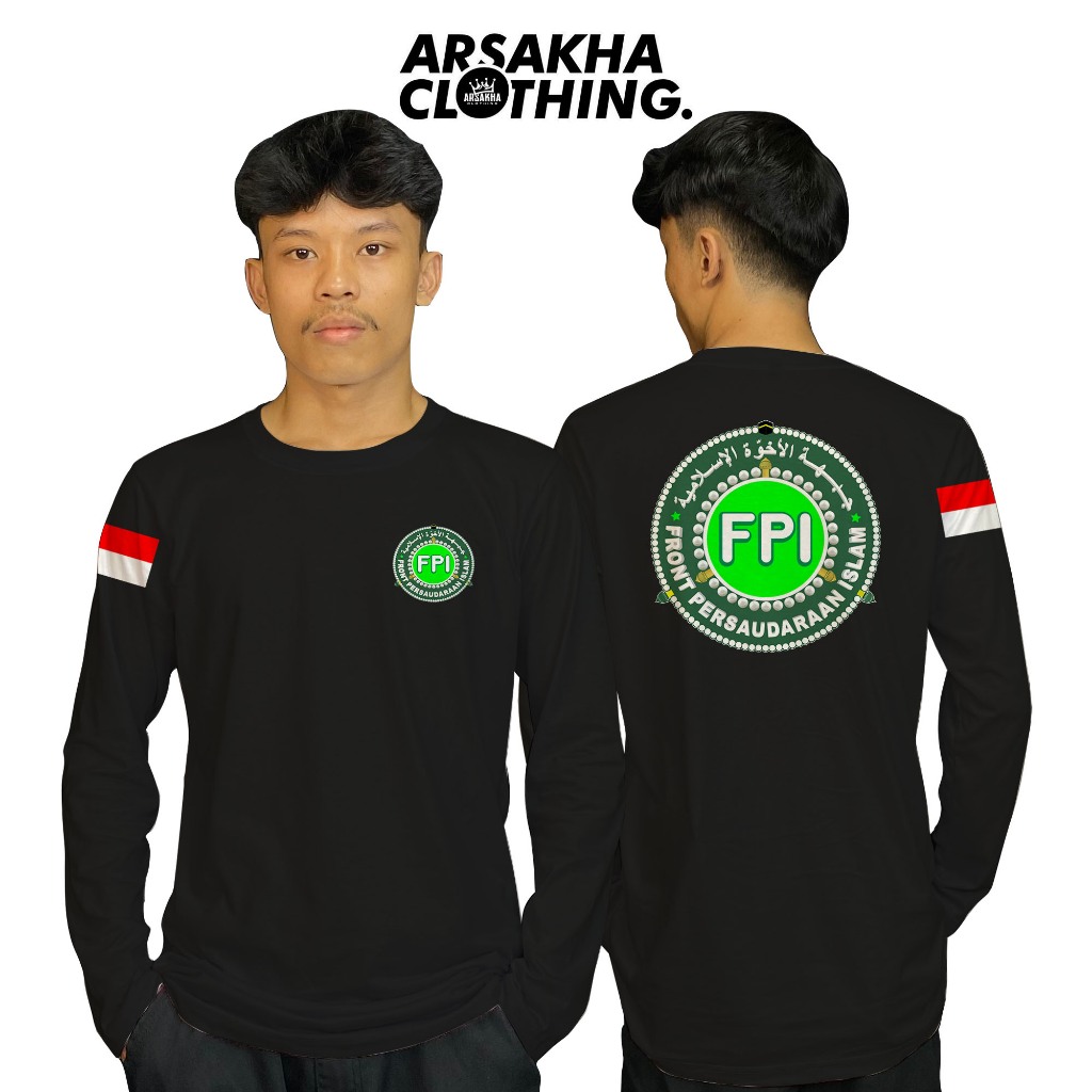 Kaos Lengan Panjang FPI Front Persaudaraan Islam Baru V2 Distro Cotton Combed 30S - Arsakha Clothing