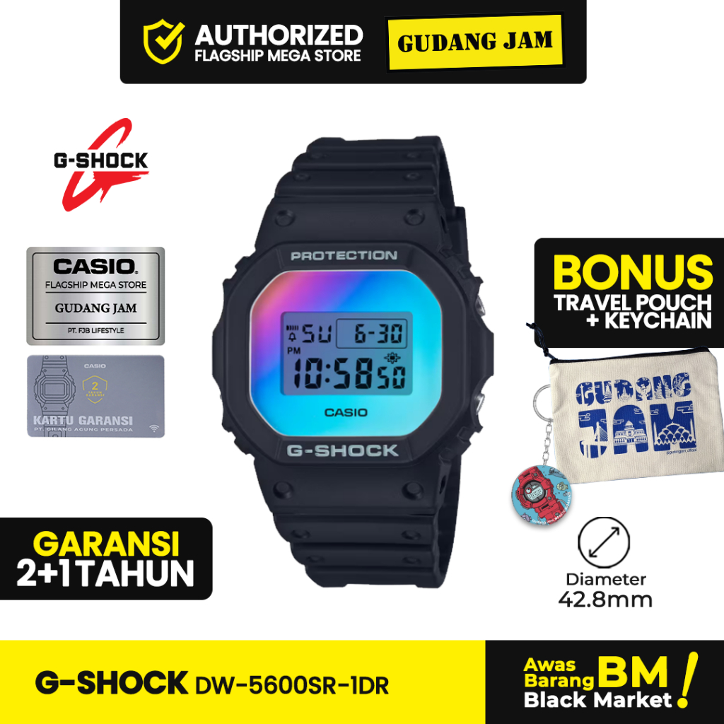 G-Shock DW-5600SR-1DR DW-5600 DW5600SR DW5600 Garansi Resmi 2 Tahun