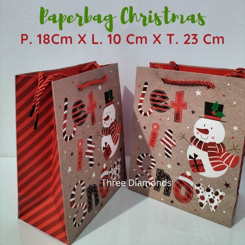 

Paperbag Christmas 18X23 | Paper Bag Natal Bungkus Kado Hadiah Goodiebag