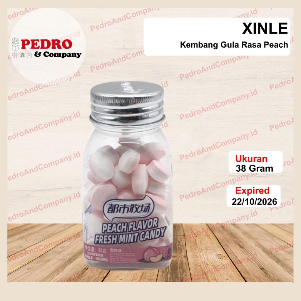 

XinLe kembang gula rasa PEACH candy 38 gram permen mint fresh