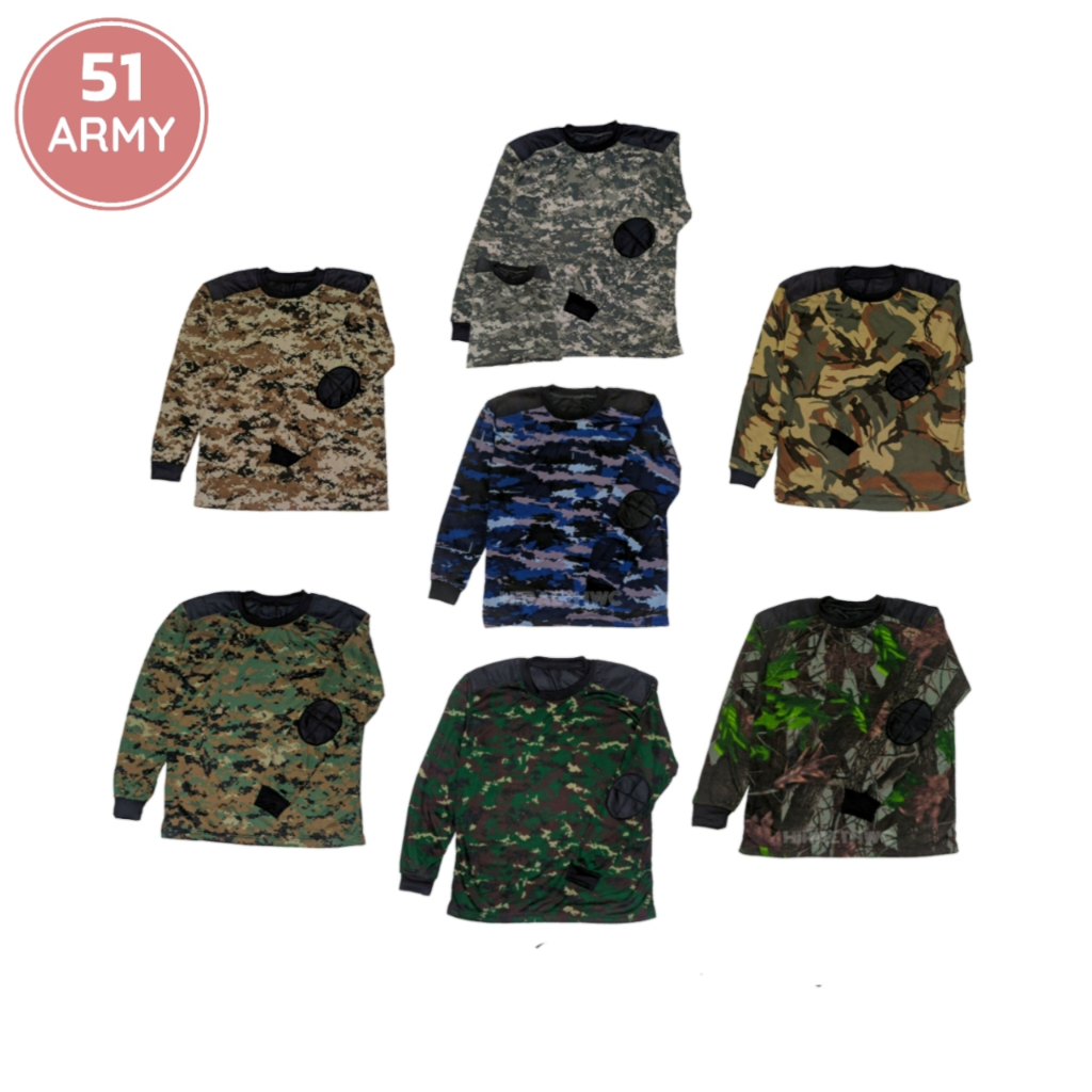 KAOS DEKER LORENG TNI LENGAN PANJANG BAJU BANTALAN TNI AD ARMY TERMURAH