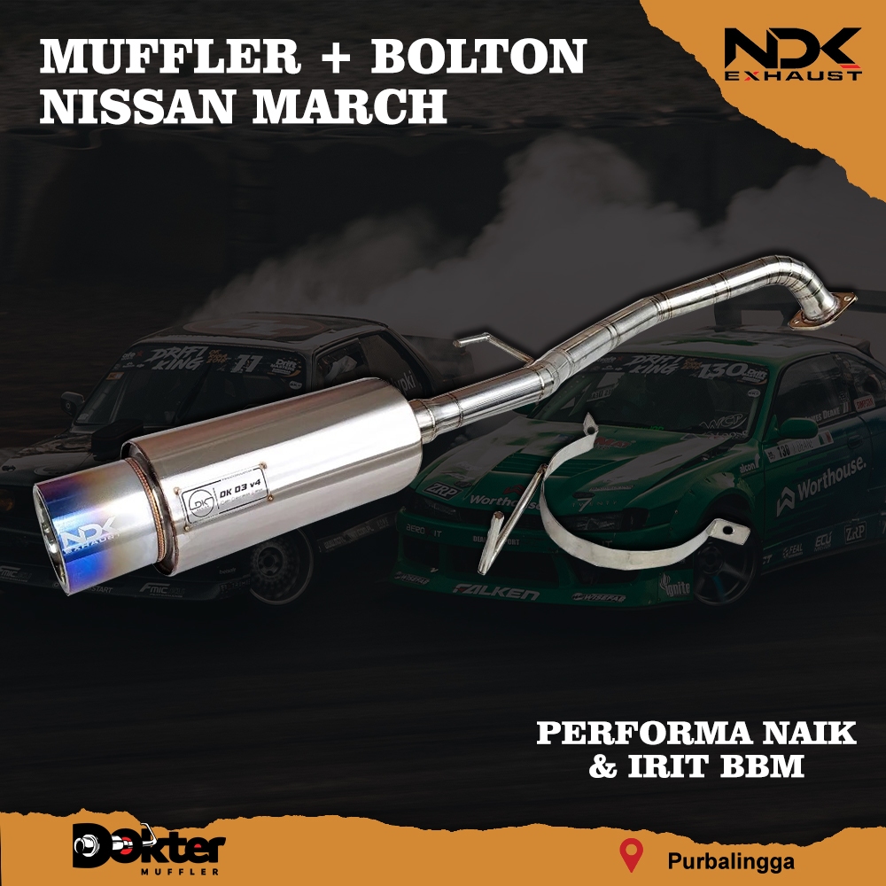 KNALPOT MOBIL RACING NISSAN MARCH BASS ADEM MUFFLER BOLTON NDK EXHAUST