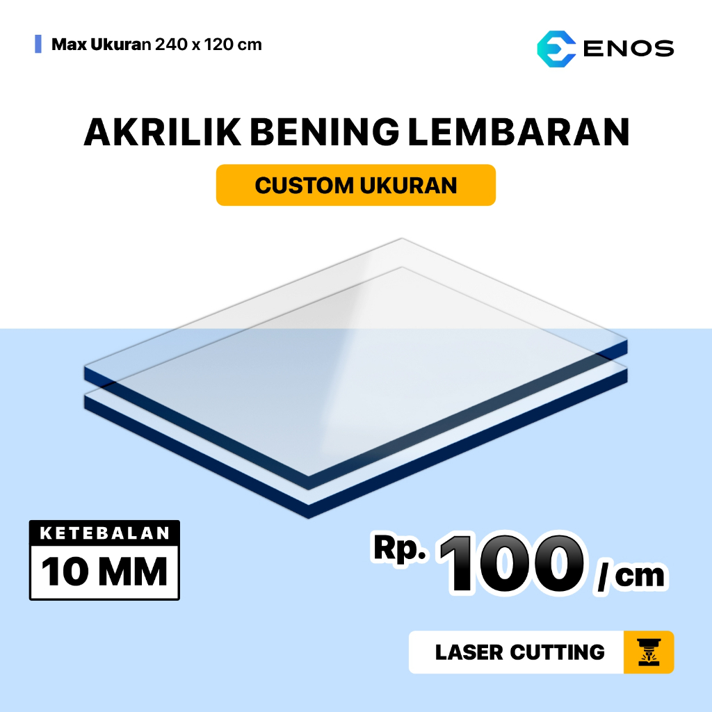 

Akrilik Bening Lembaran 10mm Custom Ukuran / Custom Acrylic Sheet