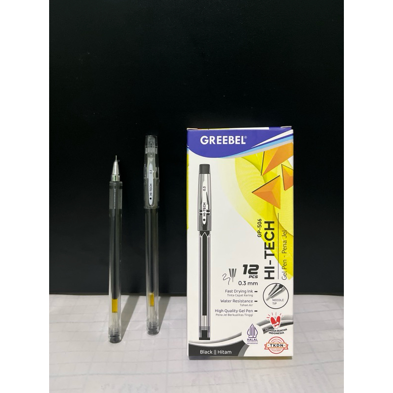 

Pulpen Greebel Hi-Tech GP-506 0.3mm Hitam / Bolpen Gel Hi-Tech (PCS)