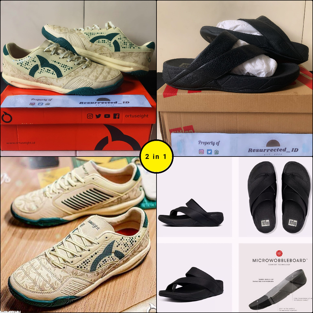 [PROMO BUNDLING] [HARGA PER PCS] 2 Mens Footwear Sepatu Futsal Sandals Pria Original Ortuseight Jogo
