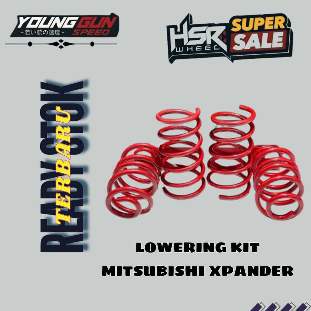Lowering Kit HSR RED Xpander Depan Belakang Per Ceper Mobil