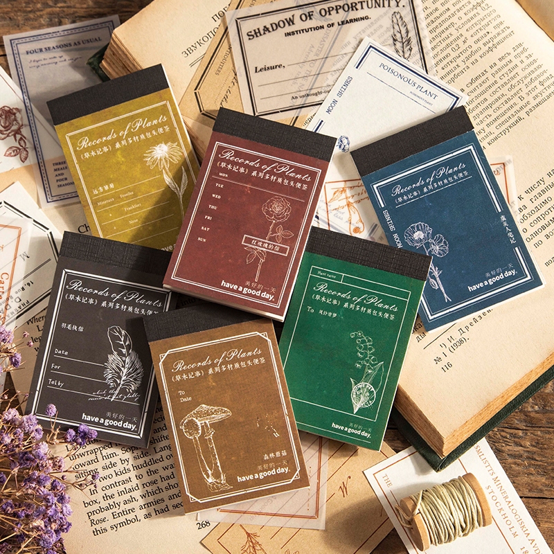 

30 Lembar Kertas Hias Seri Catatan Tanaman 5x8cm Untuk Dekorasi Scrapbook Bullet Journal Diary Jurnal Retro Vintage