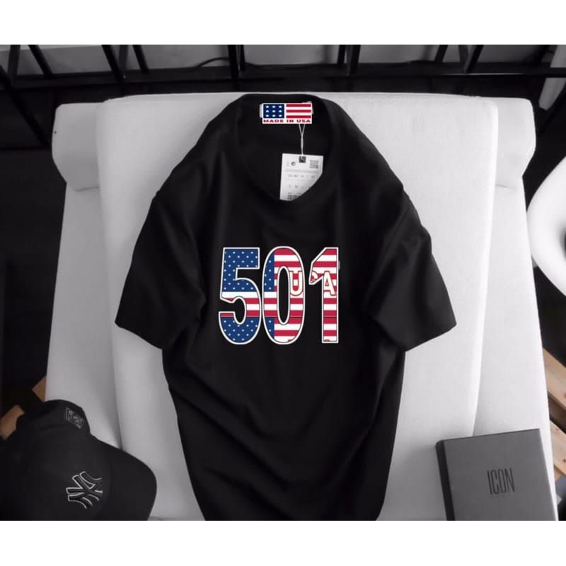 Baju Kaos pria 501 katun combed 24s