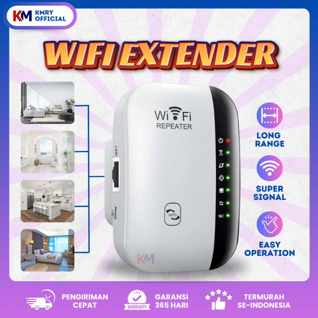 Sas KMRY Wifi Repeater 300Mbps / Penguat / Wifi Extender / Mini Repeater / Sinyal Wifi