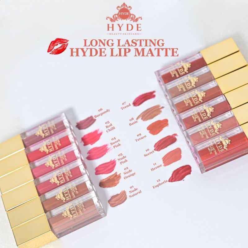 LIP MATTE LIPSTIK HYDE BEAUTY SKINCARE AWET TAHAN LAMA 24 JAM