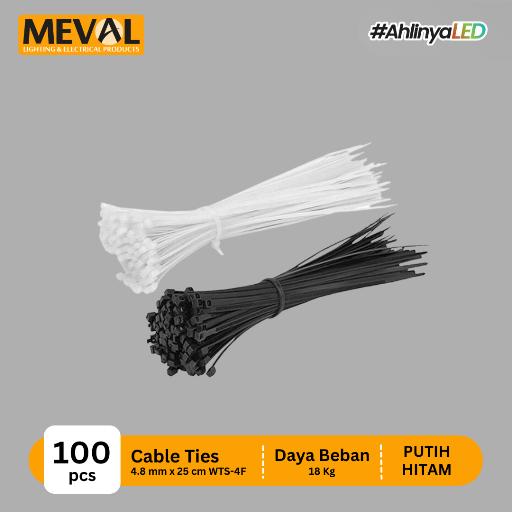 MEVAL Kabel Ties 4,8mm Cable Ties - 25cm