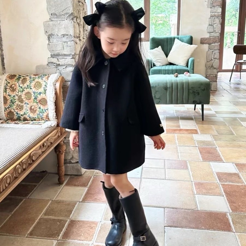 084  Holland Wool Coat Jacket Coat Kids Girl Korean Import Fashion Autumn & Winter Spring Outfit Ana