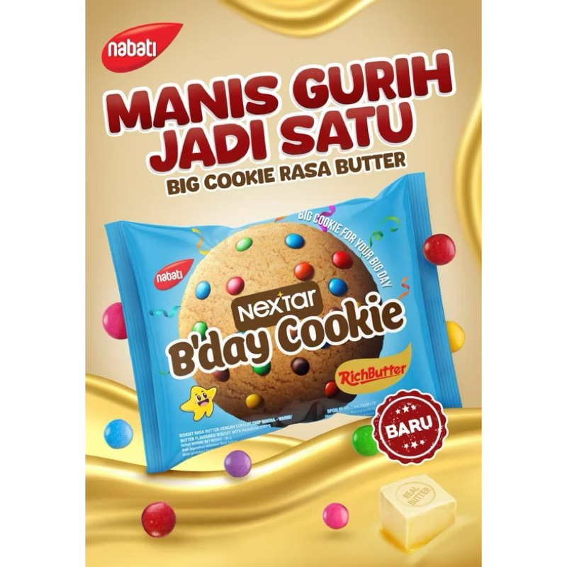 

Nabati B'day Cookie Manis Gurih Jadi Satu Rasa Butter Nextar 30 gr by Jadoel_Snack