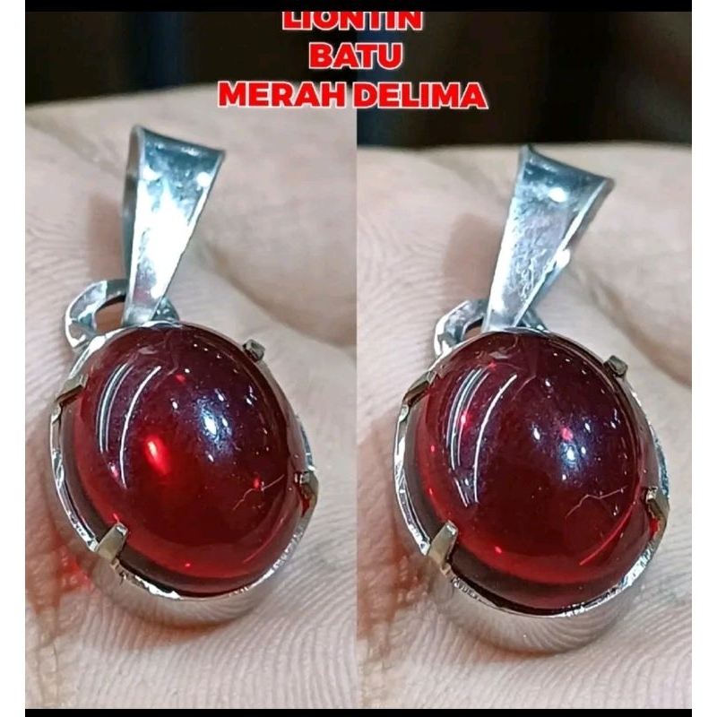 liontin batu merah delima