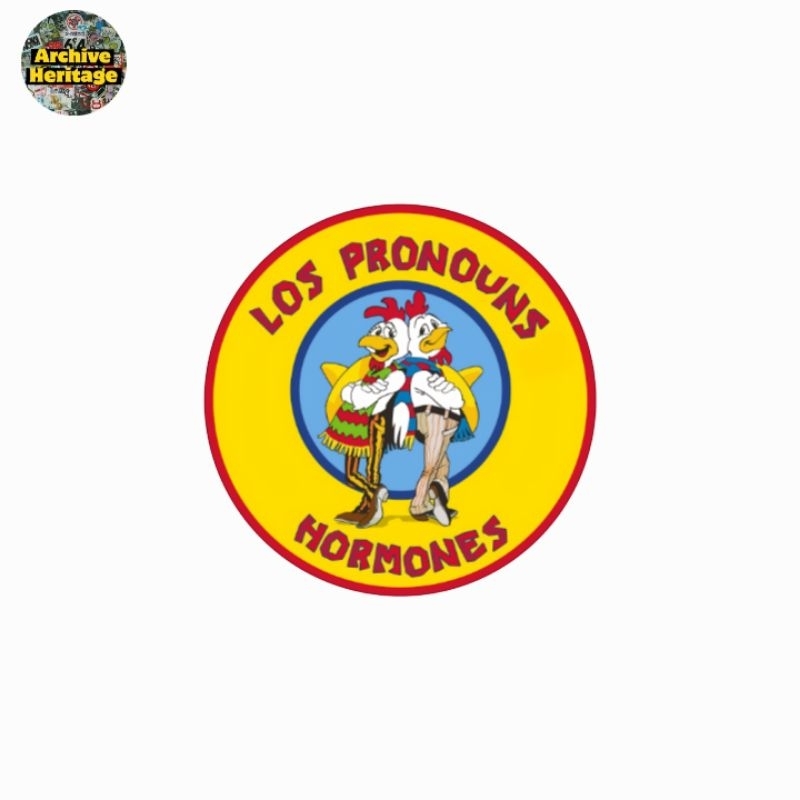 

sticker Los Pronouns Hormones logo brand stiker