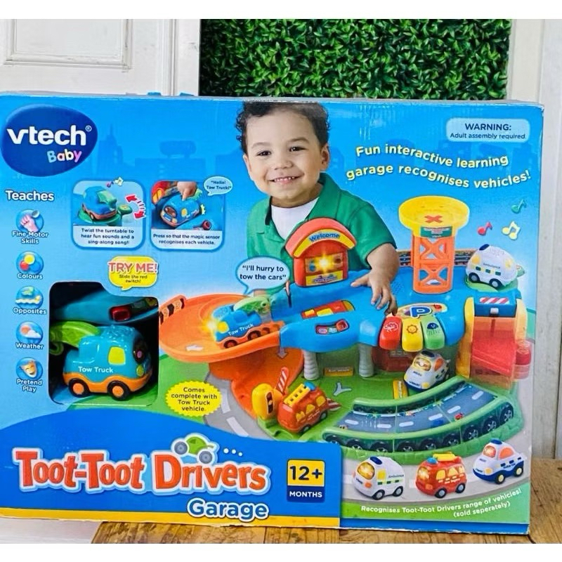 Mainan Vtech Toot-Toot Drivers Garage/Drive Garage Playset Mainan Edukasi Mobil Bayi Track Parkir si