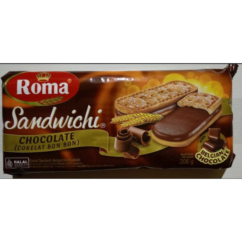 

(INSTANT & SAMEDAY) ROMA Sandwichi Biskuit Cokelat Bon Bon 206 Gram