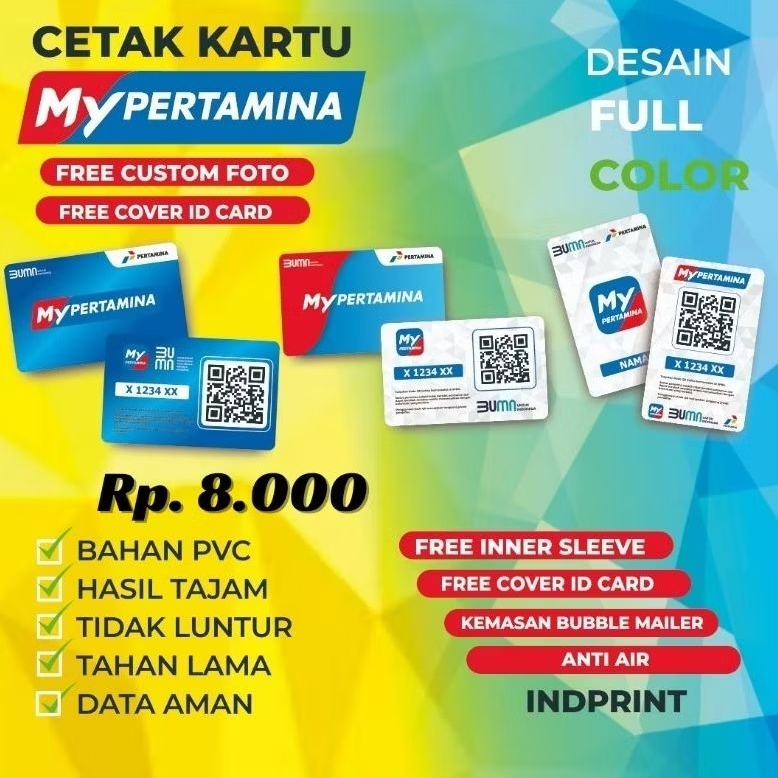 

Cetak Kartu My Pertamina Bahan PVC Premium