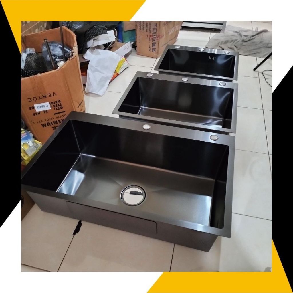 Sink Kitchen Modern Black Stainless Tahan Karat 304 / Kitchen sink Modern Kitchen Black 1 Bowl
