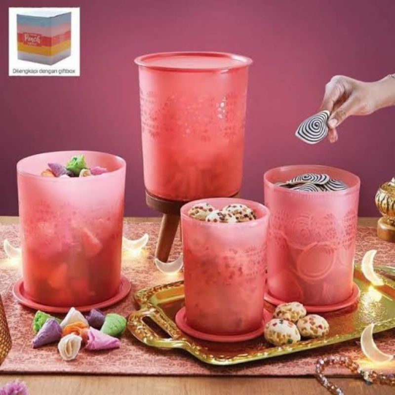 Peach Canister Set Tupperware