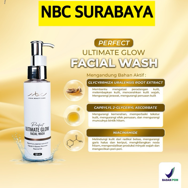 NBC Facial Wash Perfect Ultimate Glow/ Ndia beautycare / NBC skincare / sabun cokklat / NBC skincare