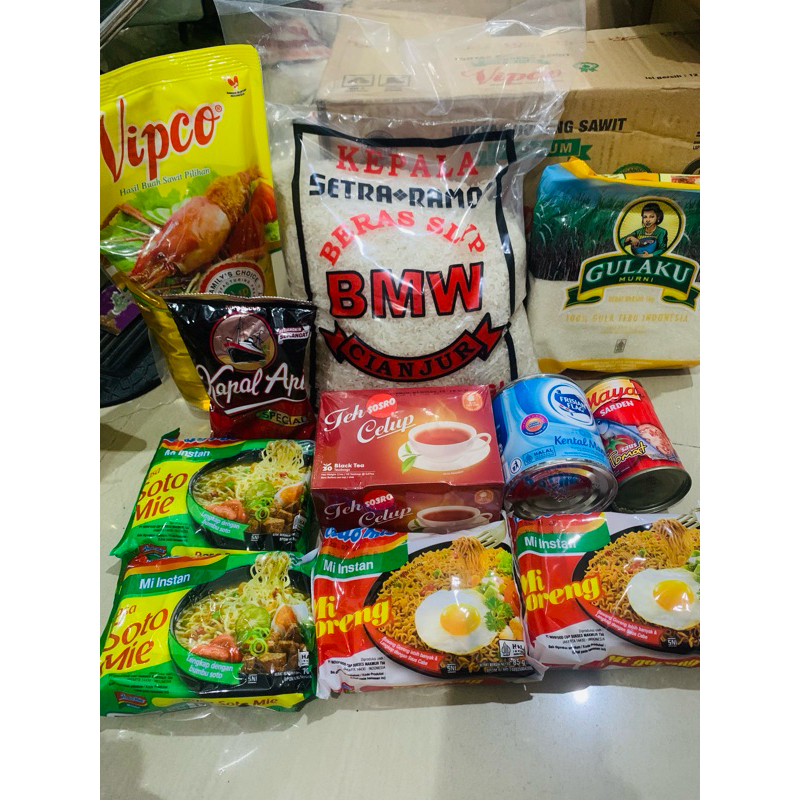 

paket sembako beras 3 liter kumplit