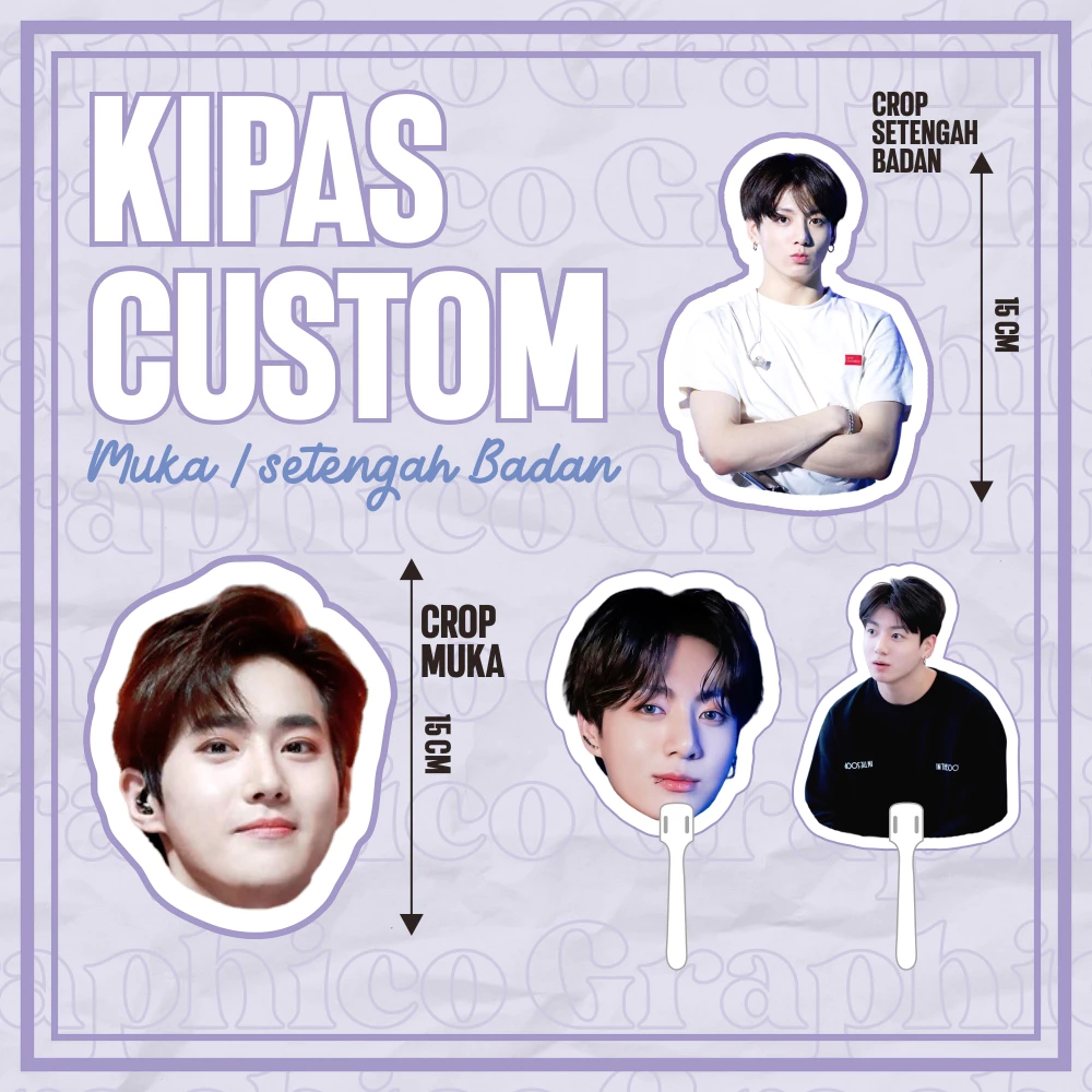 Kipas Custom - Kipas Muka - Hand Fan Custom