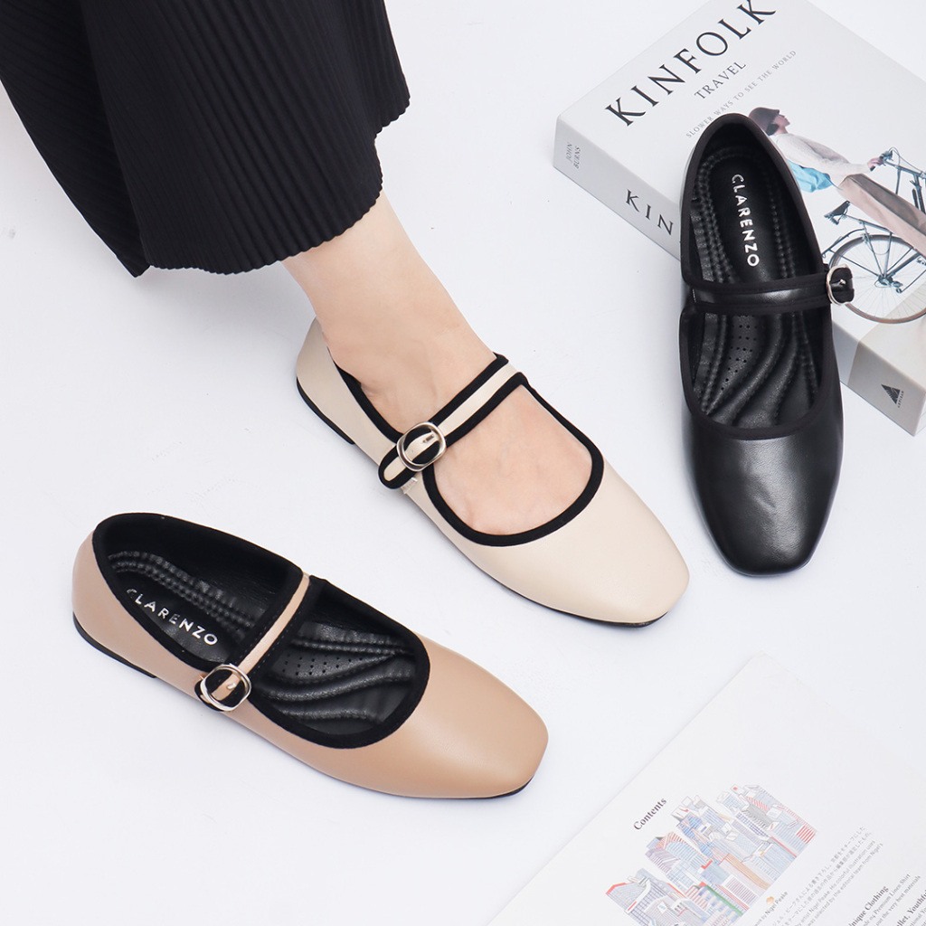 Clarenzo - Sepatu Mina Mary Jane Flats Flatshoes Wanita - TM15