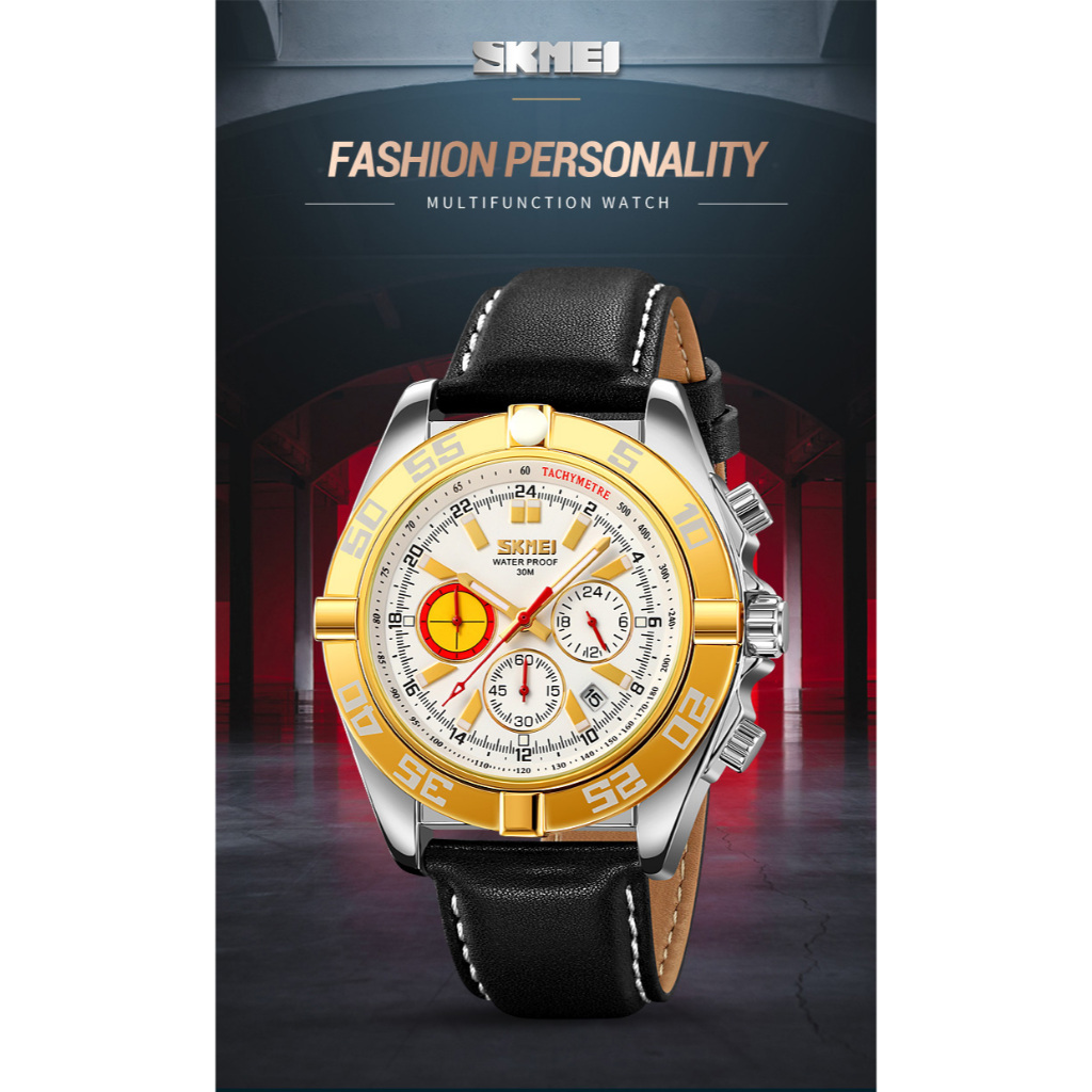 SKMEI 9322 Original Jam Tangan Pria Analog Leather Tahan Air