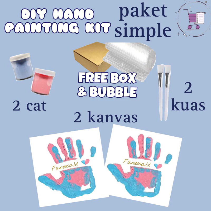 

(free box) PAKET SIMPLE | DIY PAINTING KIT set kanvas cap tangan couple