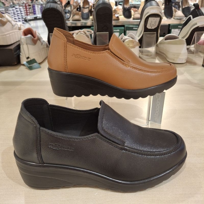 Rohde new sepatu wedges 5cm wanita upper 100% kulit sapi asli ringan empuk & ori size 36-41