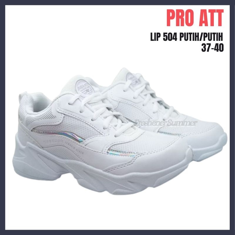 Sepatu Sneakers Olahraga Kasual Putih Wanita Pro ATT LIP 504 Ukuran 37-40