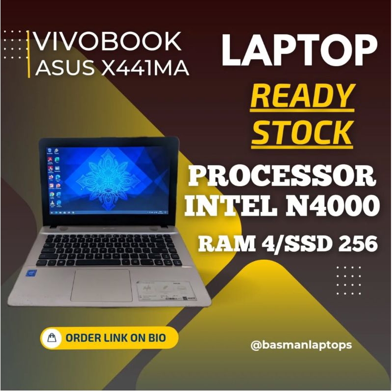 Laptop Asus X441M Seri Baru Generasi 8 Pakai SSD - Laptop Bekas Malang - Laptop Murah- Laptop Kuliah