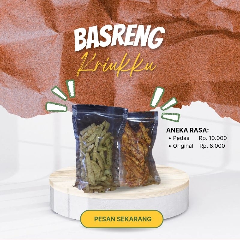 

Basreng Crispy Pedas Daun Jeruk & Original | Camilan Gurih Renyah 150gr