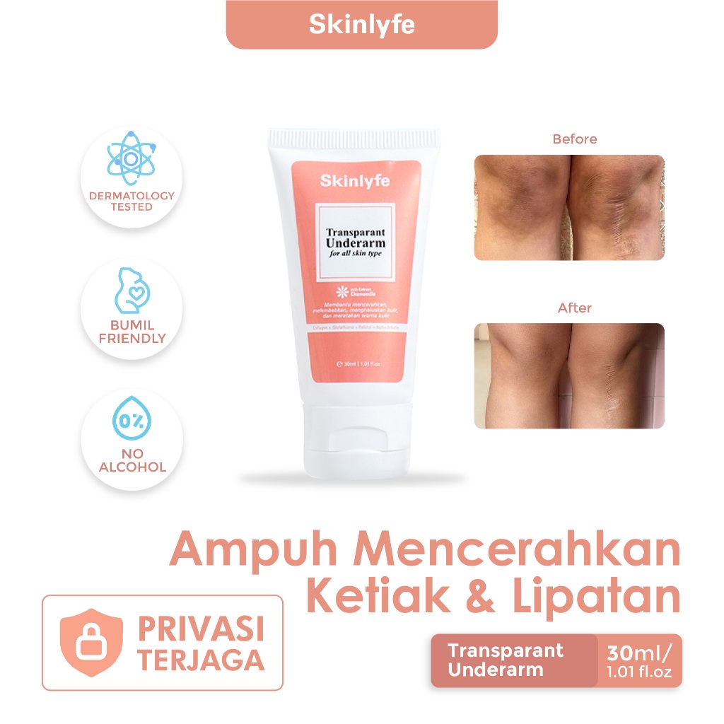 Skinlyfe - Pemutih Ketiak Selangkangan Hitam Pencerah Bokong Cream Pemutih Selangkangan BPOM