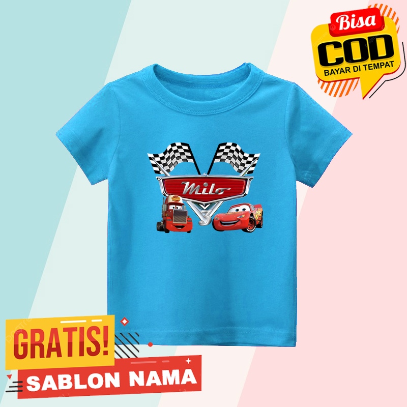 Baju Kaos Anak Motif Lightning McQueen Disney Cars - Baju Kaos Anak Laki Laki - Perempuan