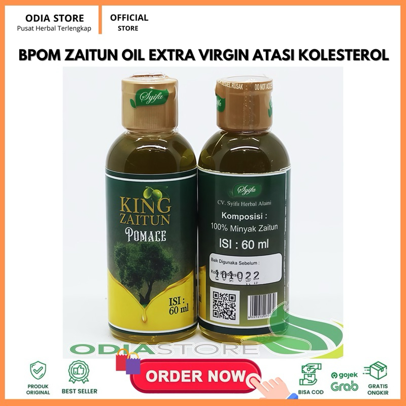 

BPOM Minyak Zaitun Murni King Pomace Syifa 60ml Bisa Diminum Untuk Kesehatan dan Kecantikan