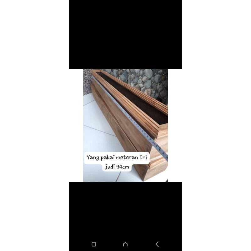 Pesanan loster Kayu Jati ukuran kotak box 94x19 masuk tembok 10cm+ kawat nyamuk