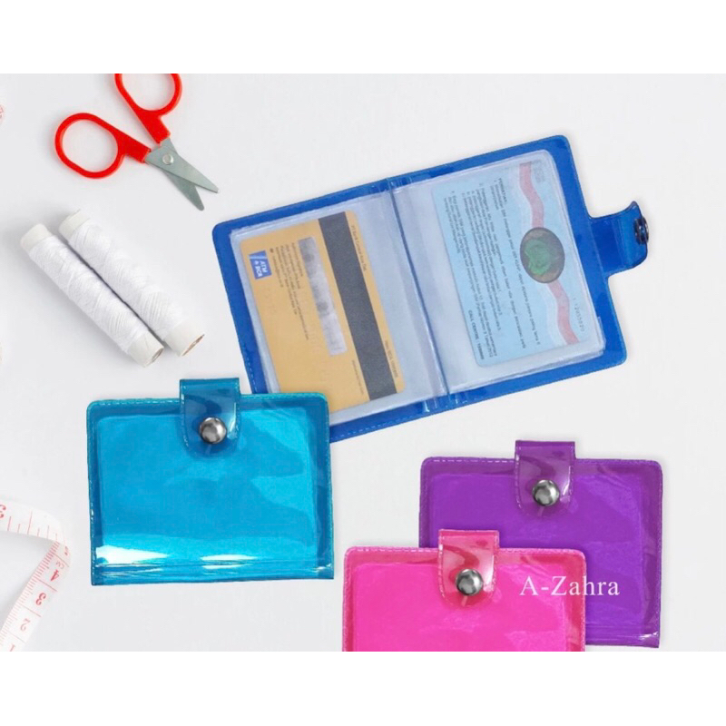 DOMPET TRANSPARAN KARTU KANCING