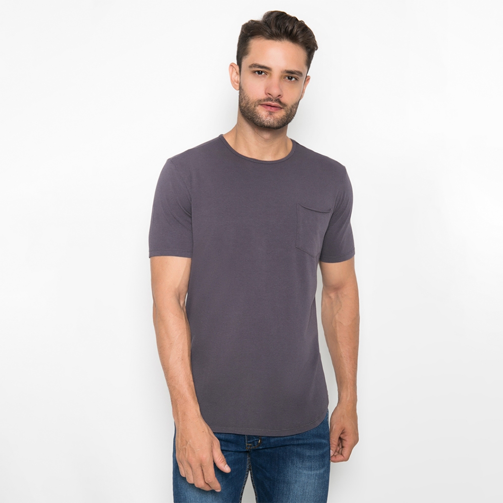 Johnwin - Kaos The One - Longline Spandex - Roundneck Kantong - FTS.622.M001.04.CSS