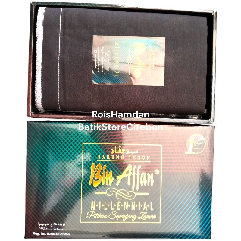 Sarung Pria Bin Affan Dewasa Motif Polos Hitam Tumpal